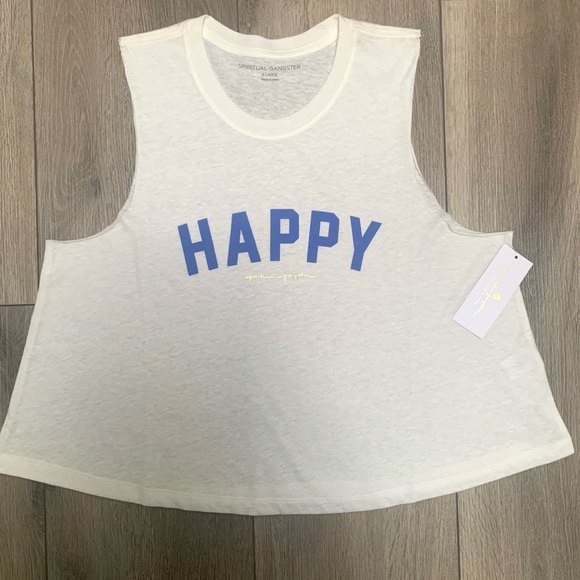 Spiritual Gangster Happy Crop Tank - Picture 2 of 5
